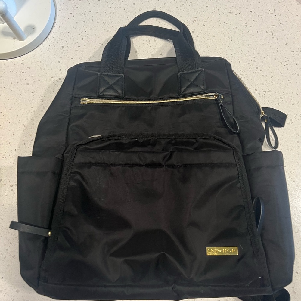 SKIPHOP Black Mainframe Wide Open Backpack Diaper Bag